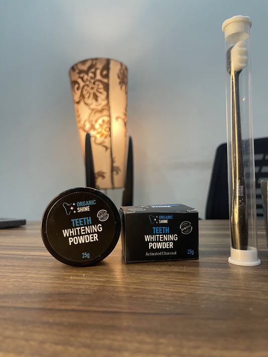 ORGANIC SHINE- Teeth Whitening Powder & Nano Toothbrush